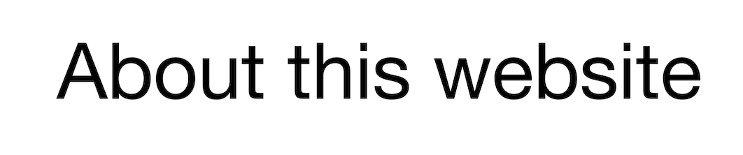 About this website